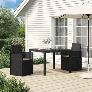 vidaXL Scaune de Dining pentru Grădină 2 pcs Antracit și Taupe PP imagine