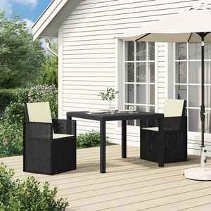 vidaXL Scaune de Dining pentru Grădină 2 pcs Antracit și crem PP imagine
