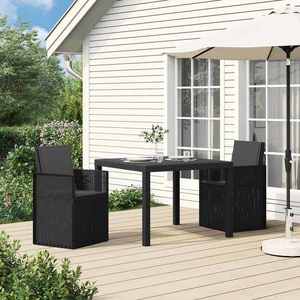 vidaXL Scaune de Dining pentru Grădină 2 pcs Antracit PP imagine
