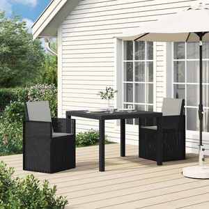 vidaXL Scaune de Dining pentru Grădină 2 pcs Antracit, Gri deschis PP imagine