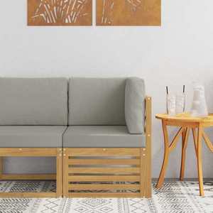 vidaXL Sofa Colțar pentru Exterior Lemn Solid de Acacia Alb imagine