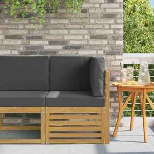 vidaXL Sofa Colțar pentru Exterior Lemn Solid de Acacia Alb imagine