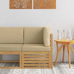 vidaXL Sofa Colțar pentru Exterior Lemn Solid de Acacia Alb imagine