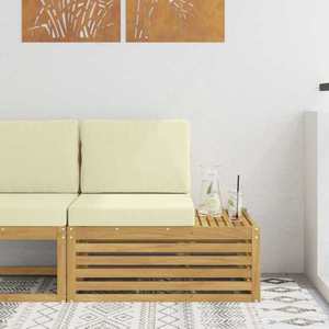 vidaXL Unități de sofa sectional de exterior cu pernă Alb și crem imagine
