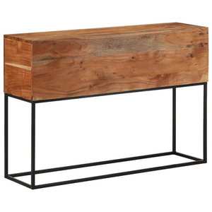 vidaXL Masă consolă, 110x30x75 cm, lemn masiv de acacia și fier imagine