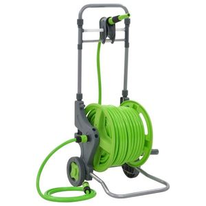 vidaXL Tambur furtun de apă cu roți, 45 + 2 m imagine