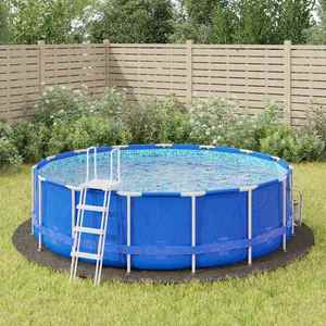vidaXL Acoperire geotextil piscină, gri deschis, Ø428 cm, poliester imagine