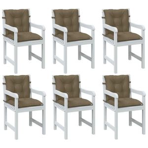 vidaXL Perne scaun cu spătar mic 6 buc. melanj taupe 100x50x7cm textil imagine