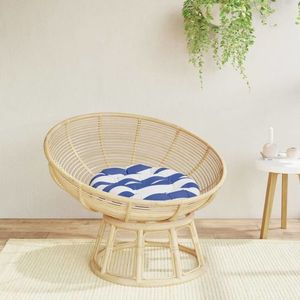 vidaXL Pernă rotundă dungi albastre/albe, Ø60 x11 cm, textil Oxford imagine