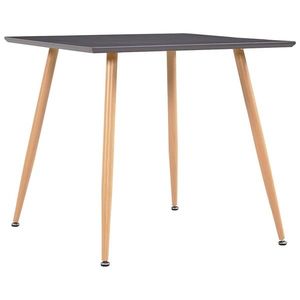 vidaXL Masă de bucătărie, gri și stejar, 80, 5 x 80, 5 x 73 cm, MDF imagine