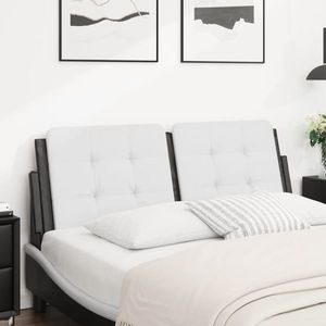 vidaXL Pernă pentru tăblie pat, Zadar, alb și negru, 137cm, piele artificială imagine