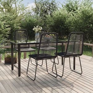 vidaXL Set de servit masa pentru grădină, 5 piese, negru imagine
