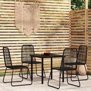 vidaXL Set de mobilier pentru grădină, 5 piese, negru imagine