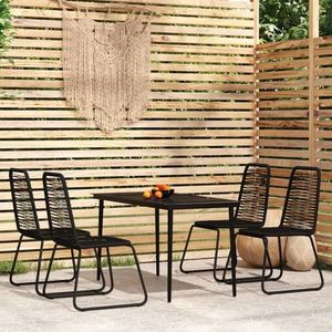 vidaXL Set de servit masa pentru grădină, 5 piese, negru imagine