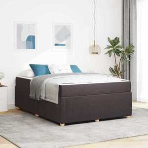 vidaXL Cadru de pat cu saltea Maro închis 160 x 200 cm țesătură imagine