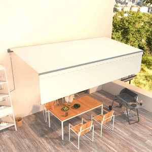 vidaXL Copertină retractabilă automat cu stor, crem, 6x3 m imagine