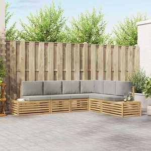 vidaXL Set de canapele de exterior 6 Bucată Alb și gri deschis imagine
