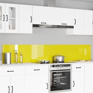vidaXL Panou de bucătărie 2 pcs Galben 120 x 40 cm sticlă securizată imagine