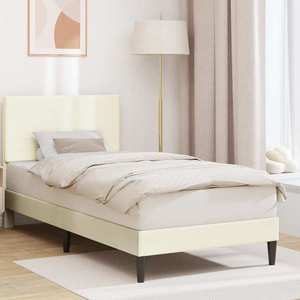 vidaXL Cadru de pat Crem 100 x 200 cm Țesătură din corduroy imagine