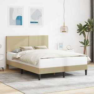 vidaXL Cadru de pat cu headboard Verde deschis gri 140 x 190 cm imagine