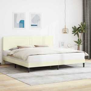 vidaXL Cadru de pat Crem 200 x 200 cm Țesătură din corduroy imagine