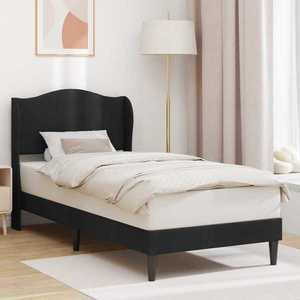 vidaXL Cadru de pat cu headboard Negru 90 x 200 cm Catifea imagine