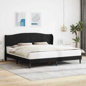 vidaXL Cadru de pat cu headboard Negru 180 x 200 cm Catifea imagine