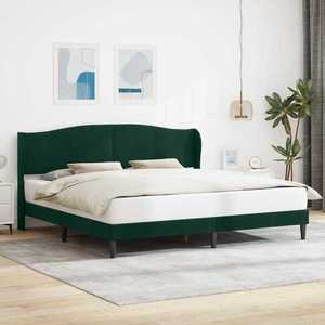 vidaXL Cadru de pat cu headboard Verde închis 200 x 200 cm Catifea imagine