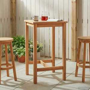 vidaXL Masă de bar natural 60 x 60 x 105 cm Teak solid imagine