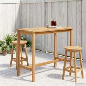 vidaXL Masă de bar natural 110 x 60 x 105 cm Teak solid imagine