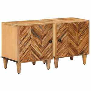 vidaXL Noptieră 2 pcs Maro 40 x 33, 5 x 46 cm Lemn de mango solid imagine