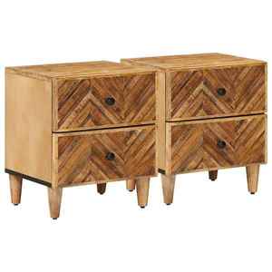 vidaXL Noptieră 2 pcs Maro 40 x 33, 5 x 46 cm Lemn de mango solid imagine
