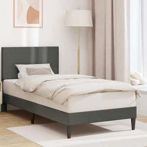 vidaXL Cadru de pat Gri închis 90 x 190 cm Țesătură din corduroy imagine