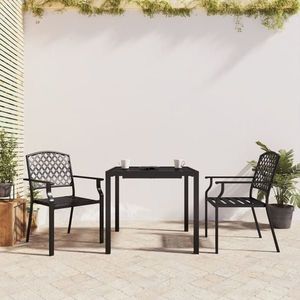 vidaXL Set de masă grădină, 3 piese, antracit, oțel imagine