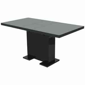 vidaXL Masă de sufragerie extensibilă, negru extralucios imagine