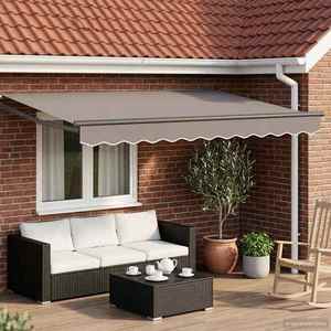 vidaXL Copertină retractabilă Gri deschis 2, 5 x 2 m imagine