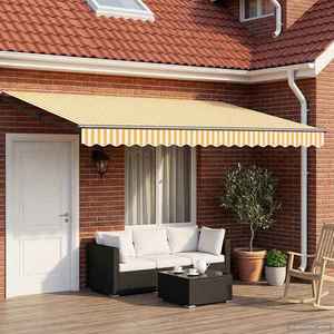 vidaXL Cort electric retractabil Galben și alb 4 x 2 m imagine
