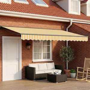 vidaXL Cort electric retractabil Galben, Alb, Antracit 4 x 2 m imagine