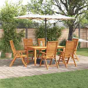 vidaXL Set de masă pentru grădină 7 pcs Maro Lemn Solid de Acacia imagine