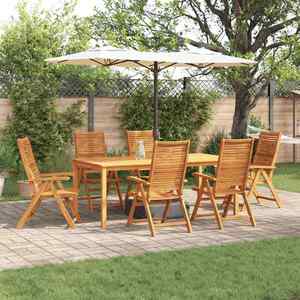 vidaXL Set de masă pentru grădină 7 pcs Maro Lemn Solid de Acacia imagine