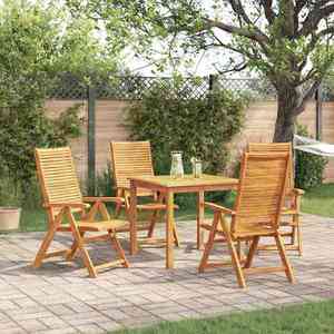 vidaXL Set de masă pentru grădină 5 pcs Maro Lemn Solid de Acacia imagine