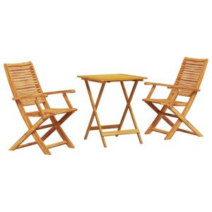 vidaXL Set Bistro Pliabil 3 pcs Maro Lemn Solid de Acacia imagine