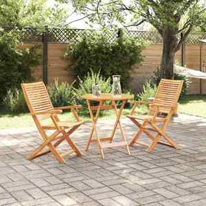 vidaXL Set Bistro Pliabil 3 pcs Maro Lemn Solid de Acacia imagine