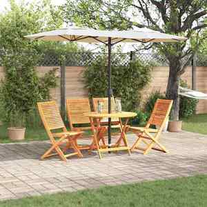 vidaXL Set de masă pentru grădină 5 pcs Maro Lemn Solid de Acacia imagine