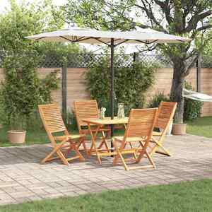 vidaXL Set de masă pentru grădină 5 pcs Maro Lemn Solid de Acacia imagine