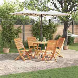 vidaXL Set de masă pentru grădină 5 pcs Maro Lemn Solid de Acacia imagine