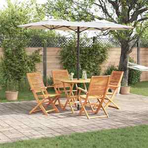 vidaXL Set de masă pentru grădină 5 pcs Maro Lemn Solid de Acacia imagine