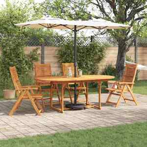 vidaXL Set de masă pentru grădină 5 pcs Maro Lemn Solid de Acacia imagine