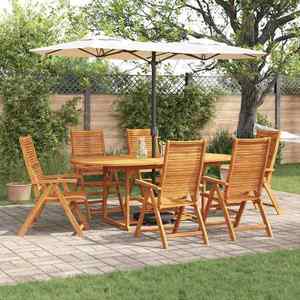 vidaXL Set de masă pentru grădină 7 pcs Maro Lemn Solid de Acacia imagine