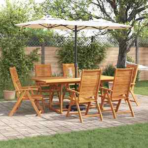 vidaXL Set de masă pentru grădină 7 pcs Maro Lemn Solid de Acacia imagine